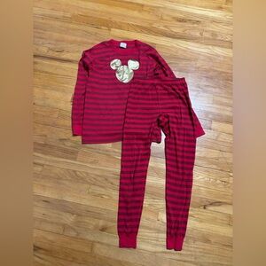 Disney Hanna Andersson Red and Gold Striped Pajama Set
